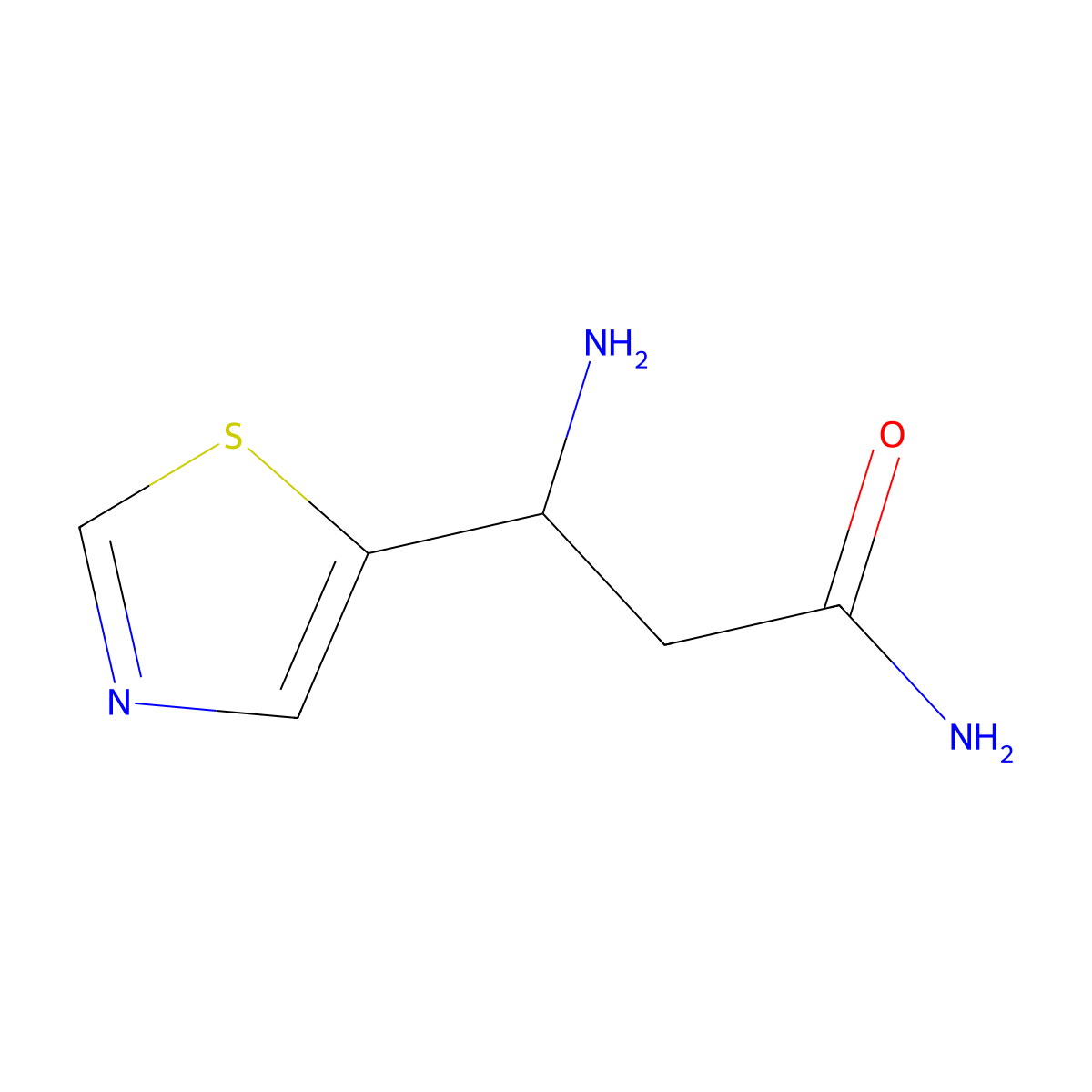 3-Amino-3-(1,3-thiazol-5-yl)propanamide molecular structure, CAS 777885-67-3