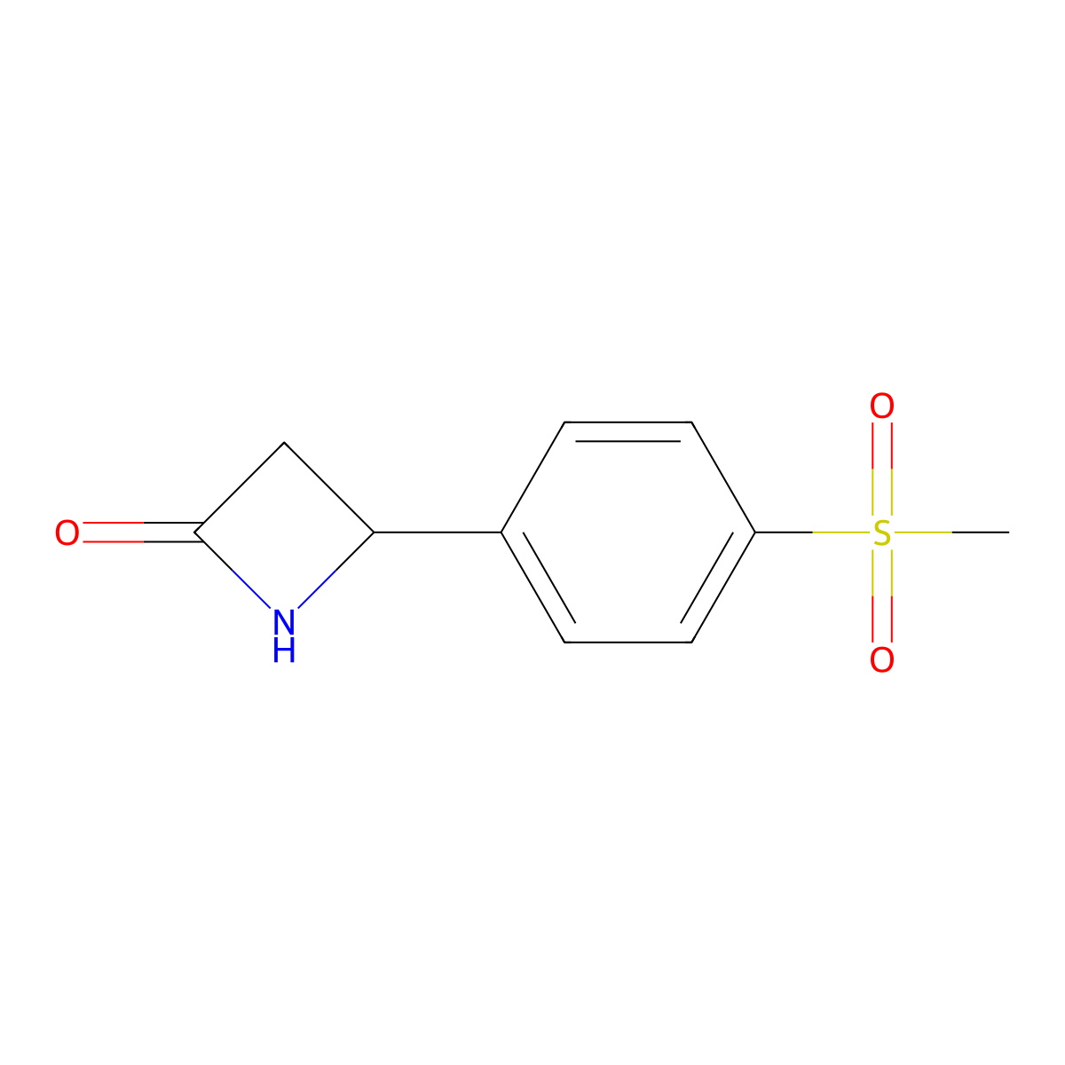 4-(4-Methanesulfonylphenyl)azetidin-2-one molecular structure, CAS 777886-42-7