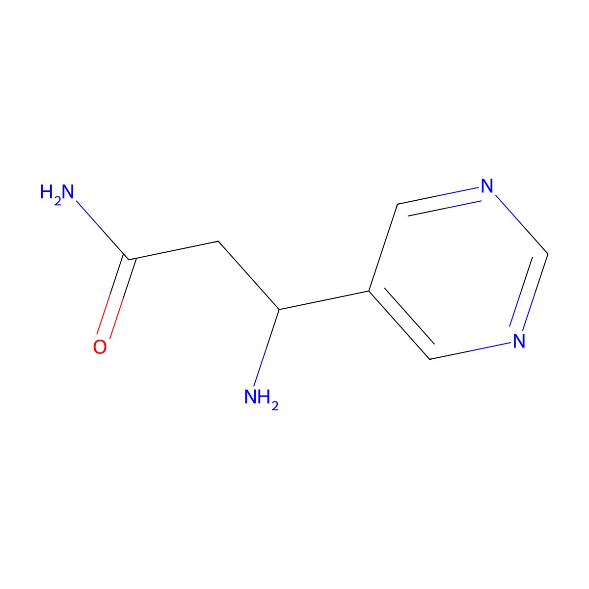 3-Amino-3-(pyrimidin-5-yl)propanamide molecular structure, CAS 777888-46-7