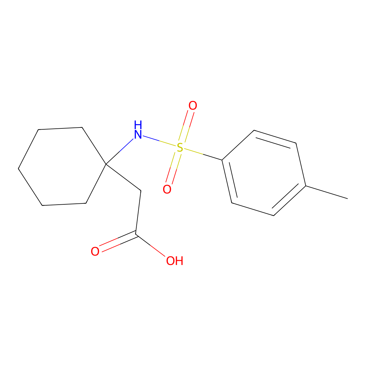 2-[1-(4-Methylbenzenesulfonamido)cyclohexyl]acetic acid molecular structure, CAS 777894-37-8