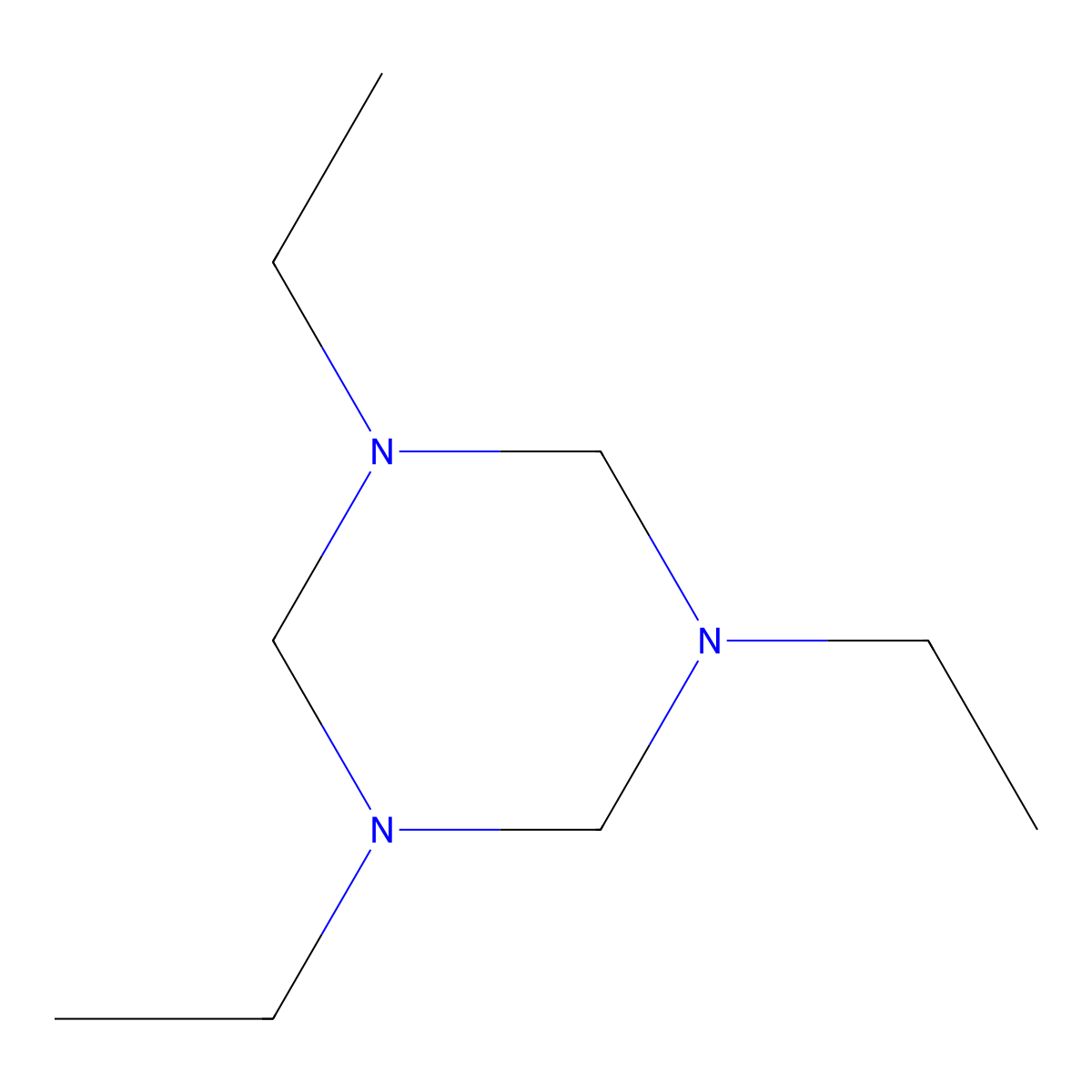 1,3,5-Triethylhexahydro-1,3,5-triazine molecular structure, CAS 7779-27-3