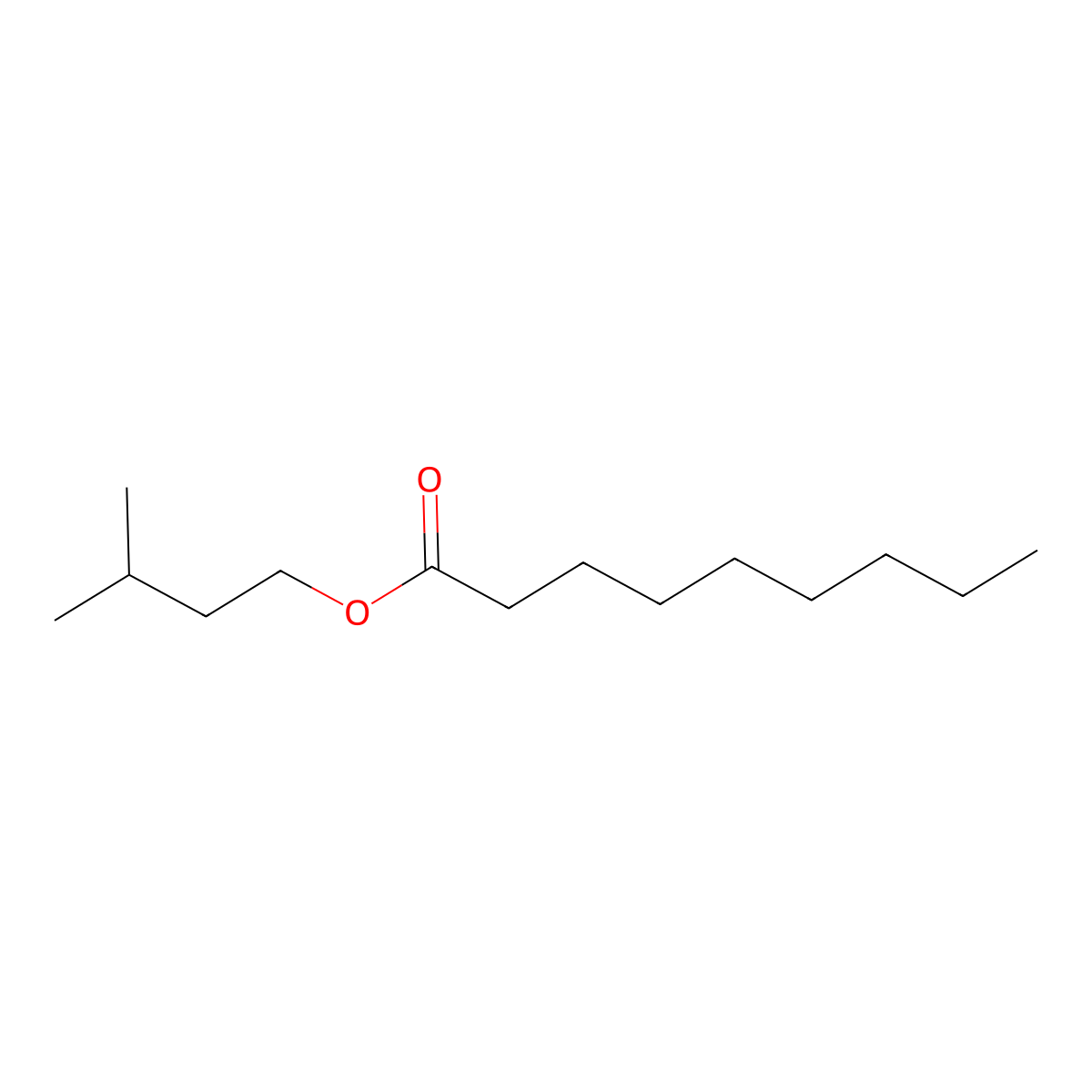 Isoamyl nonanoate molecular structure, CAS 7779-70-6