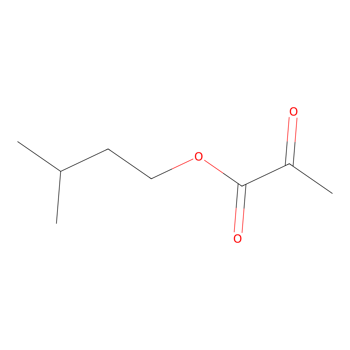 Isoamyl pyruvate molecular structure, CAS 7779-72-8