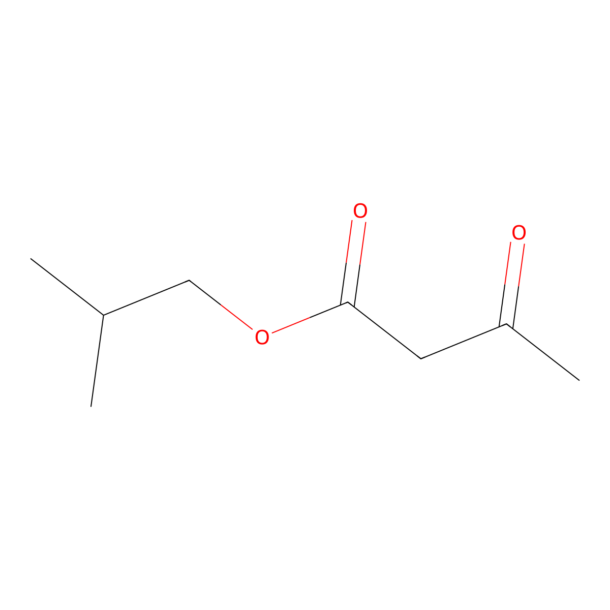 Isobutyl acetoacetate molecular structure, CAS 7779-75-1