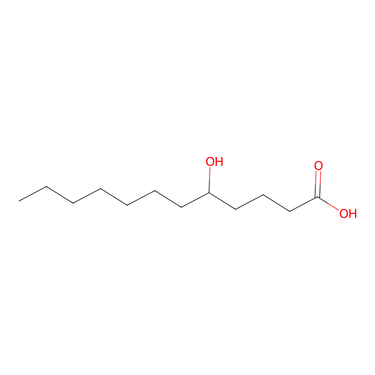 5-Hydroxydodecanoic acid molecular structure, CAS 7779-95-5
