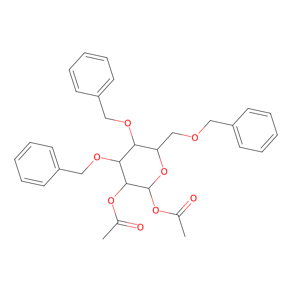 [(2S,4R,5S)-2-acetyloxy-4,5-bis(phenylmethoxy)-6-(phenylmethoxymethyl)oxan-3-yl] acetate molecular structure, CAS 77790-46-6