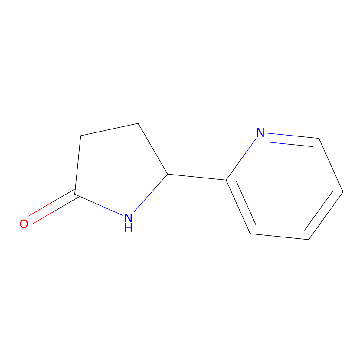 5-Pyridin-2-yl-pyrrolidin-2-one molecular structure, CAS 77790-62-6