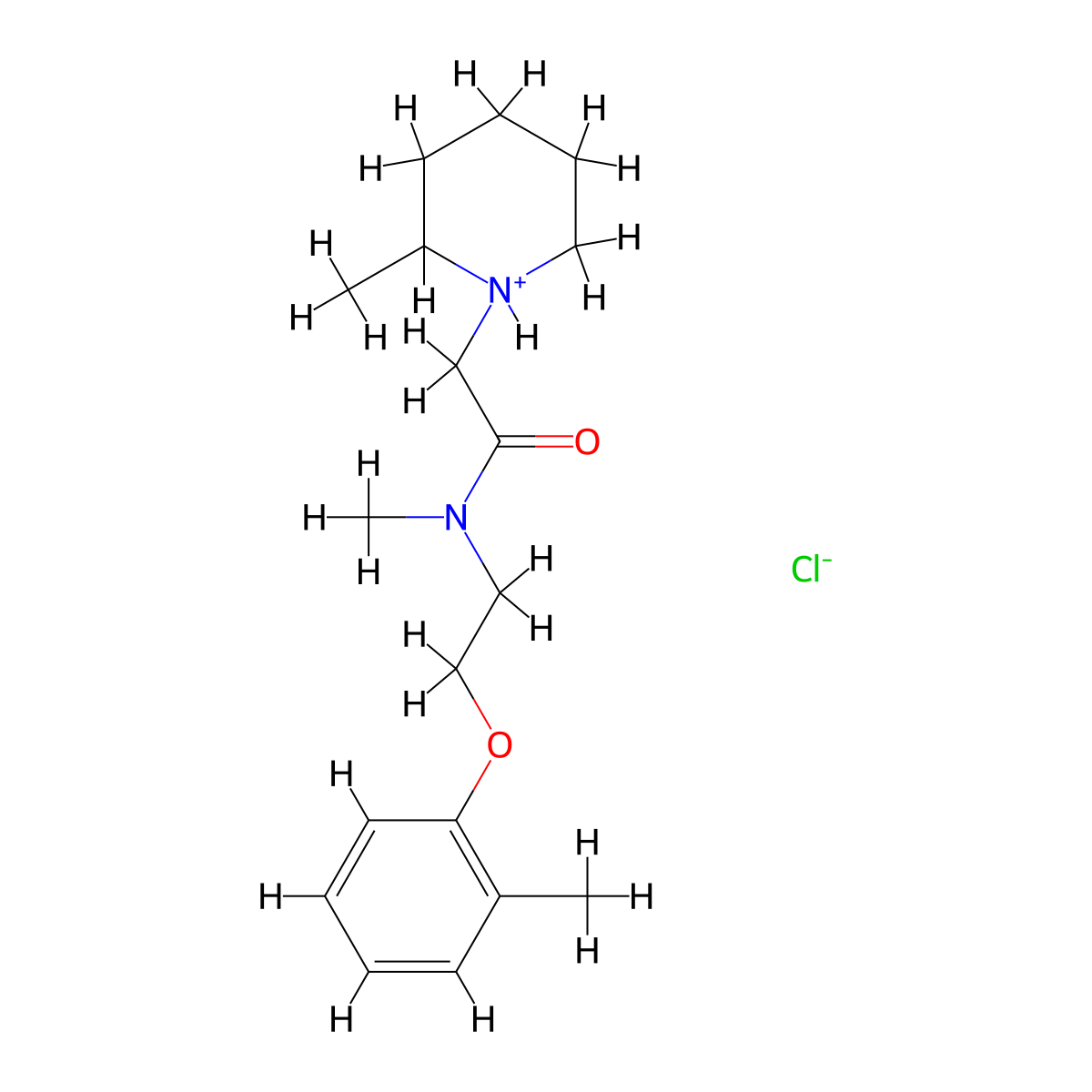 Acetamide, N-methyl-2-(2-methylpiperidino)-N-(2-(o-tolyloxy)ethyl)-, hydrochloride molecular structure, CAS 77791-43-6