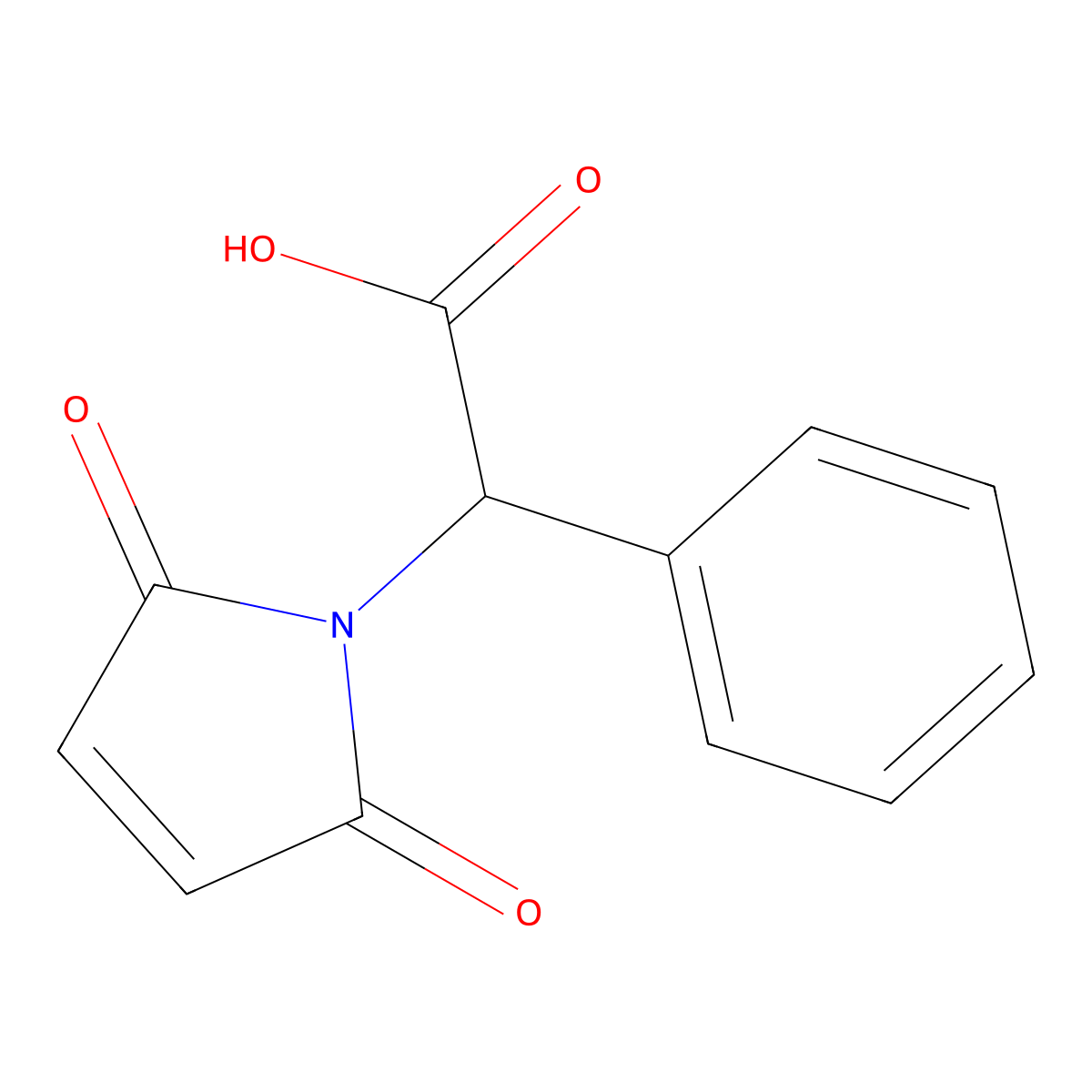 2-(2,5-dioxo-2,5-dihydro-1H-pyrrol-1-yl)-2-phenylacetic acid molecular structure, CAS 777917-71-2