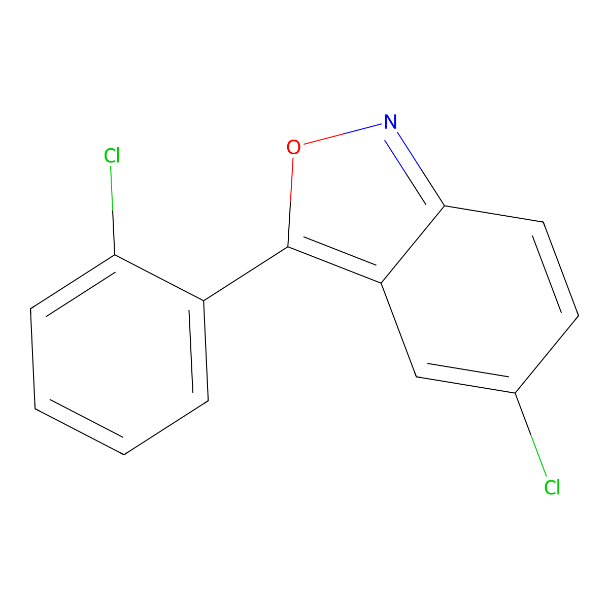 5-Chloro-3-(2-chlorophenyl)benzo[c]isoxazole molecular structure, CAS 77792-52-0