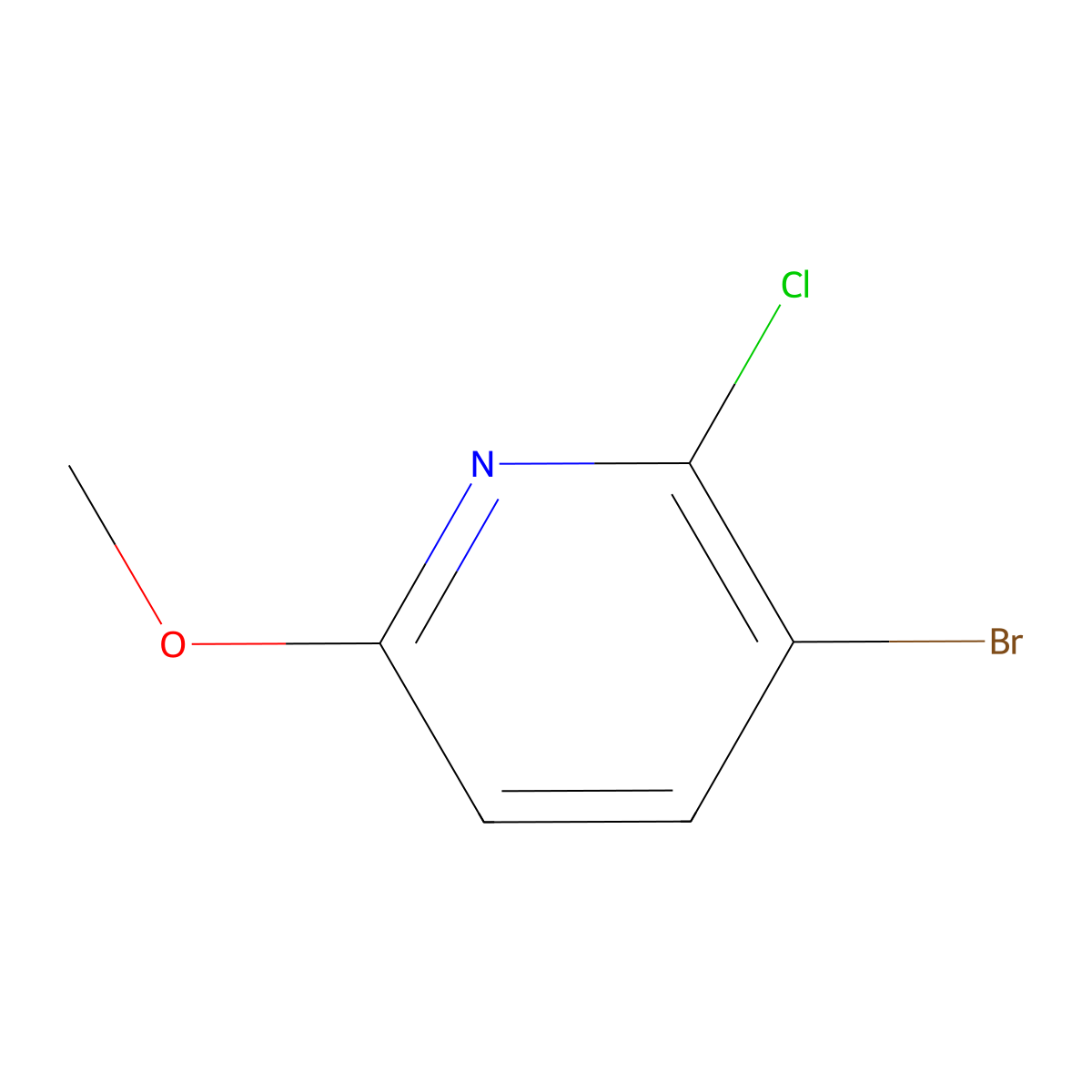 3-Bromo-2-chloro-6-methoxypyridine molecular structure, CAS 777931-67-6
