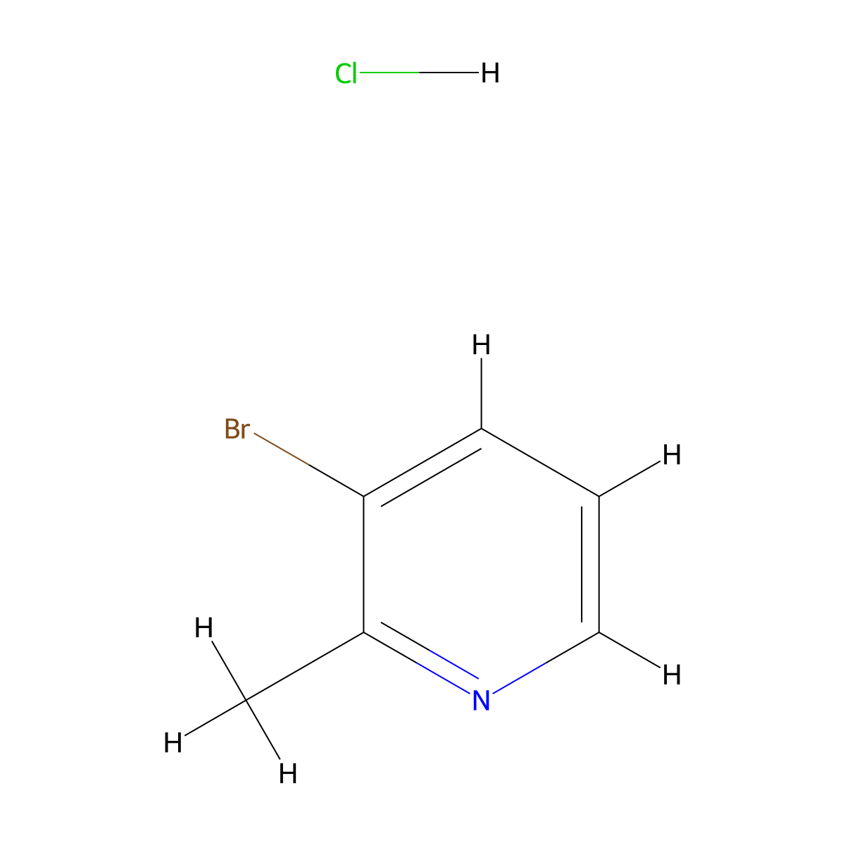 3-Bromo-2-methylpyridine hydrochloride molecular structure, CAS 777944-57-7