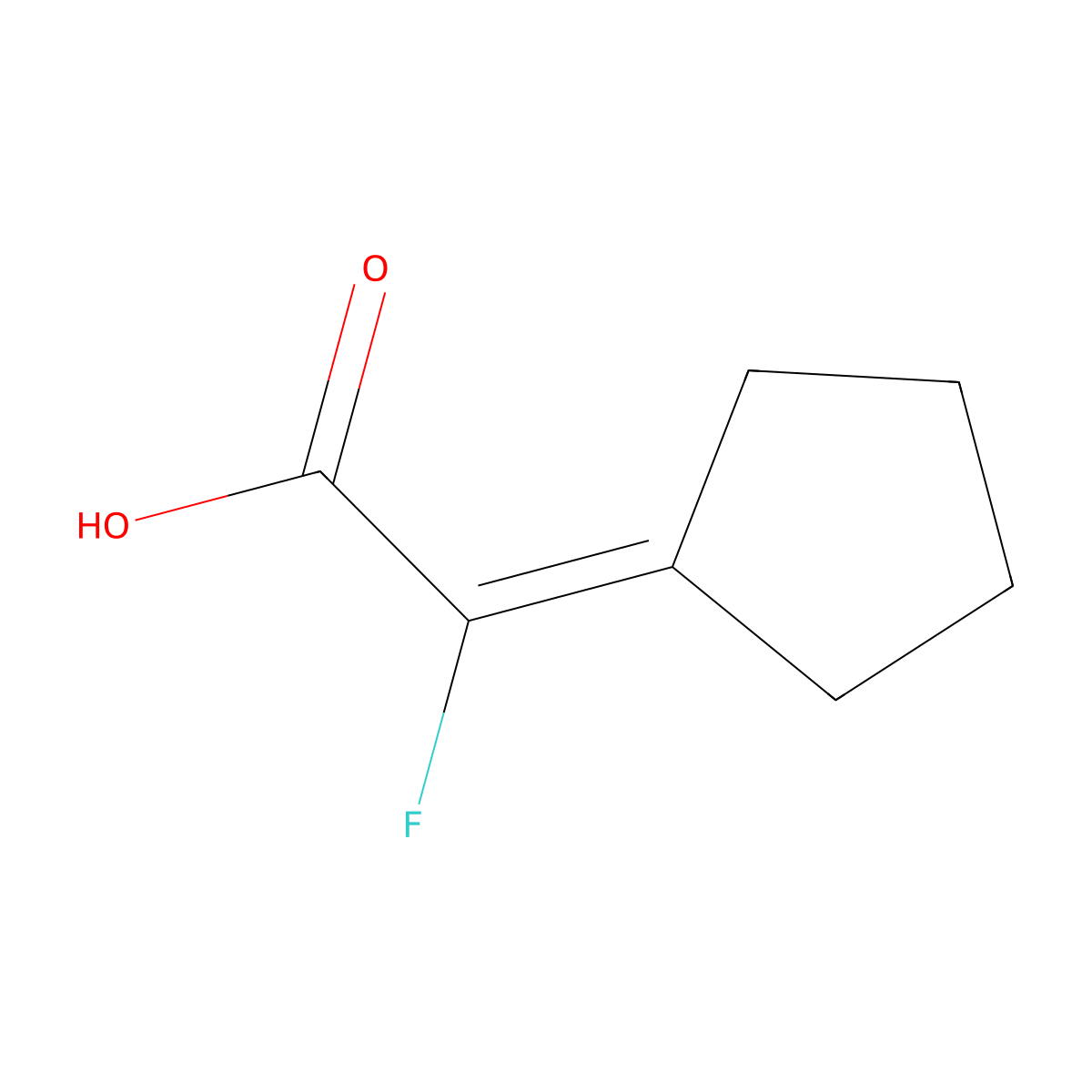 2-Cyclopentylidene-2-fluoroacetic acid molecular structure, CAS 777946-22-2