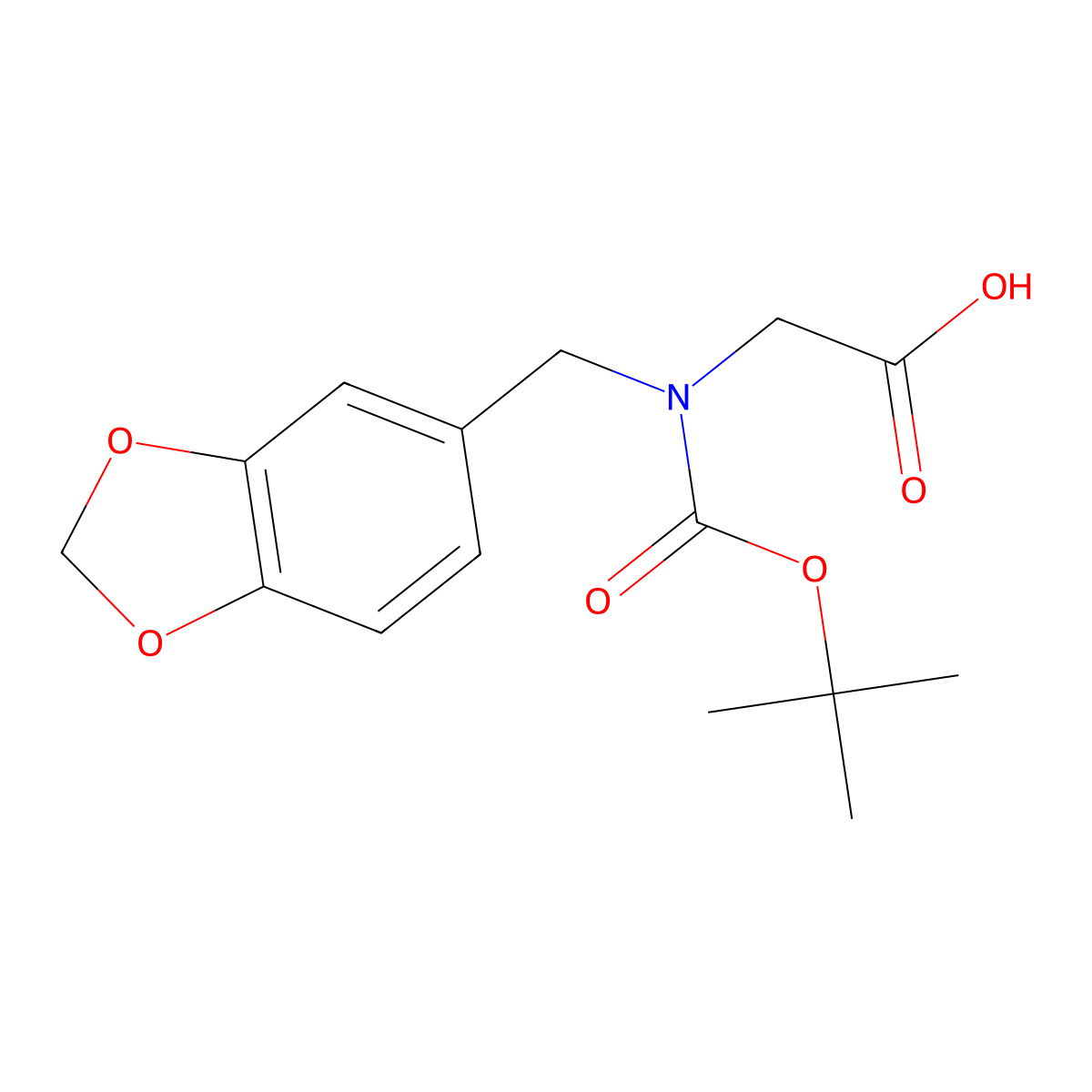 2-{[(1,3-Dioxaindan-5-yl)methyl][(tert-butoxy)carbonyl]amino}acetic acid molecular structure, CAS 777946-62-0