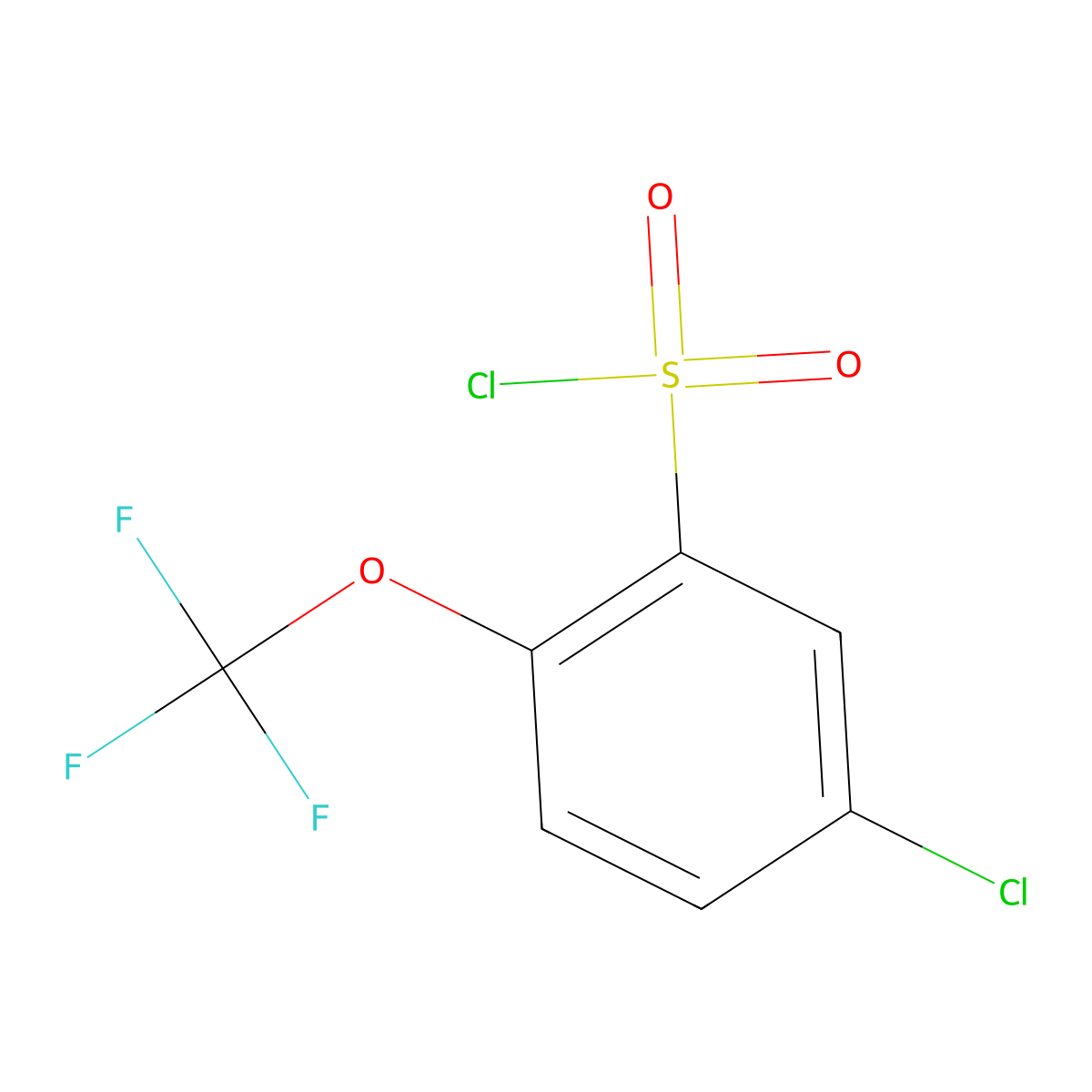 5-Chloro-2-(trifluoromethoxy)benzene-1-sulfonyl chloride molecular structure, CAS 77797-64-9