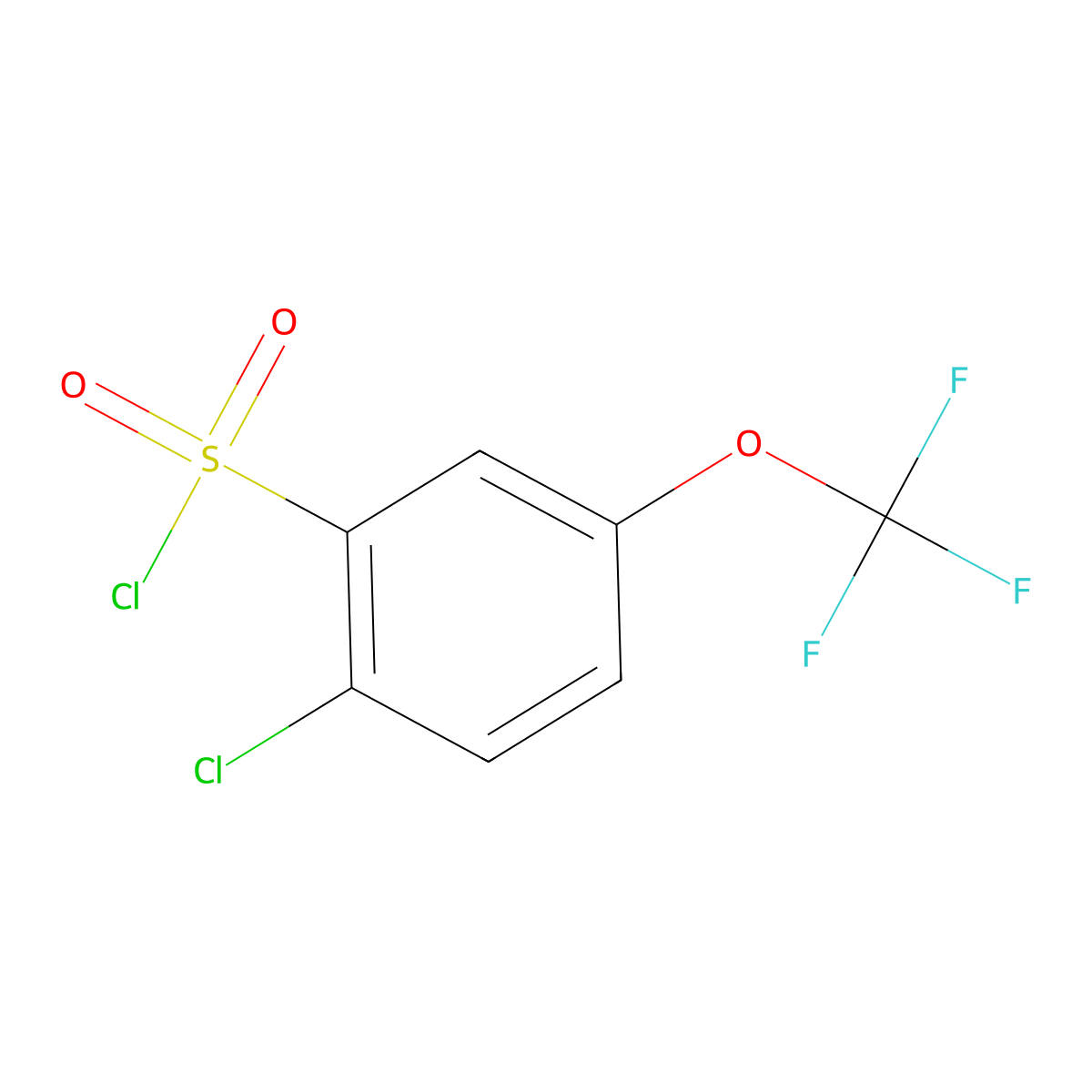 2-Chloro-5-(trifluoromethoxy)benzenesulfonyl chloride molecular structure, CAS 77797-65-0