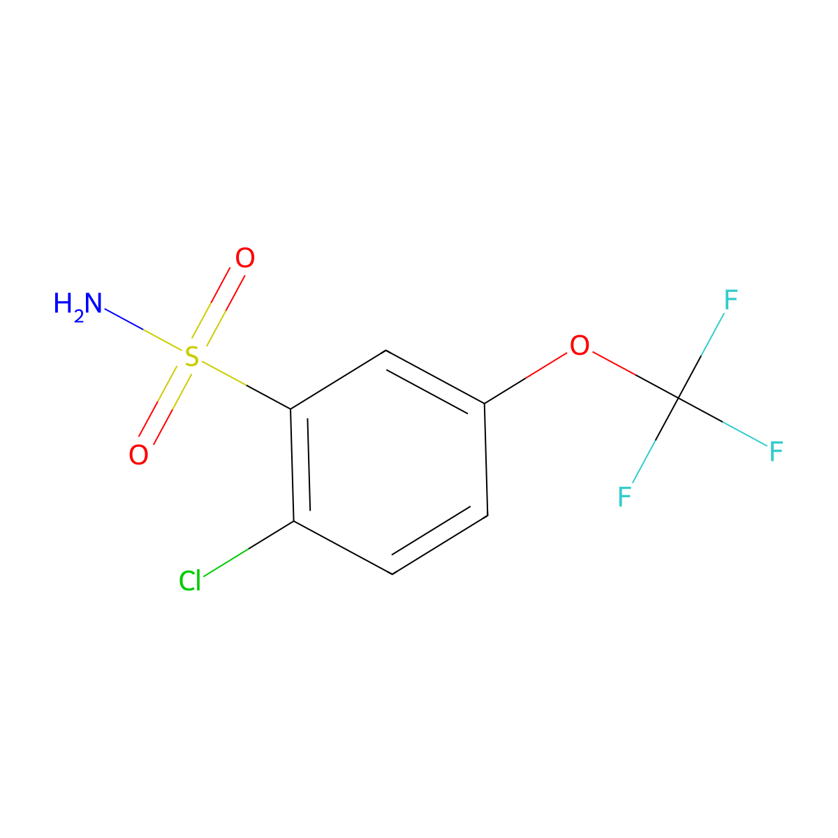 2-Chloro-5-(trifluoromethoxy)benzenesulfonamide molecular structure, CAS 77797-67-2