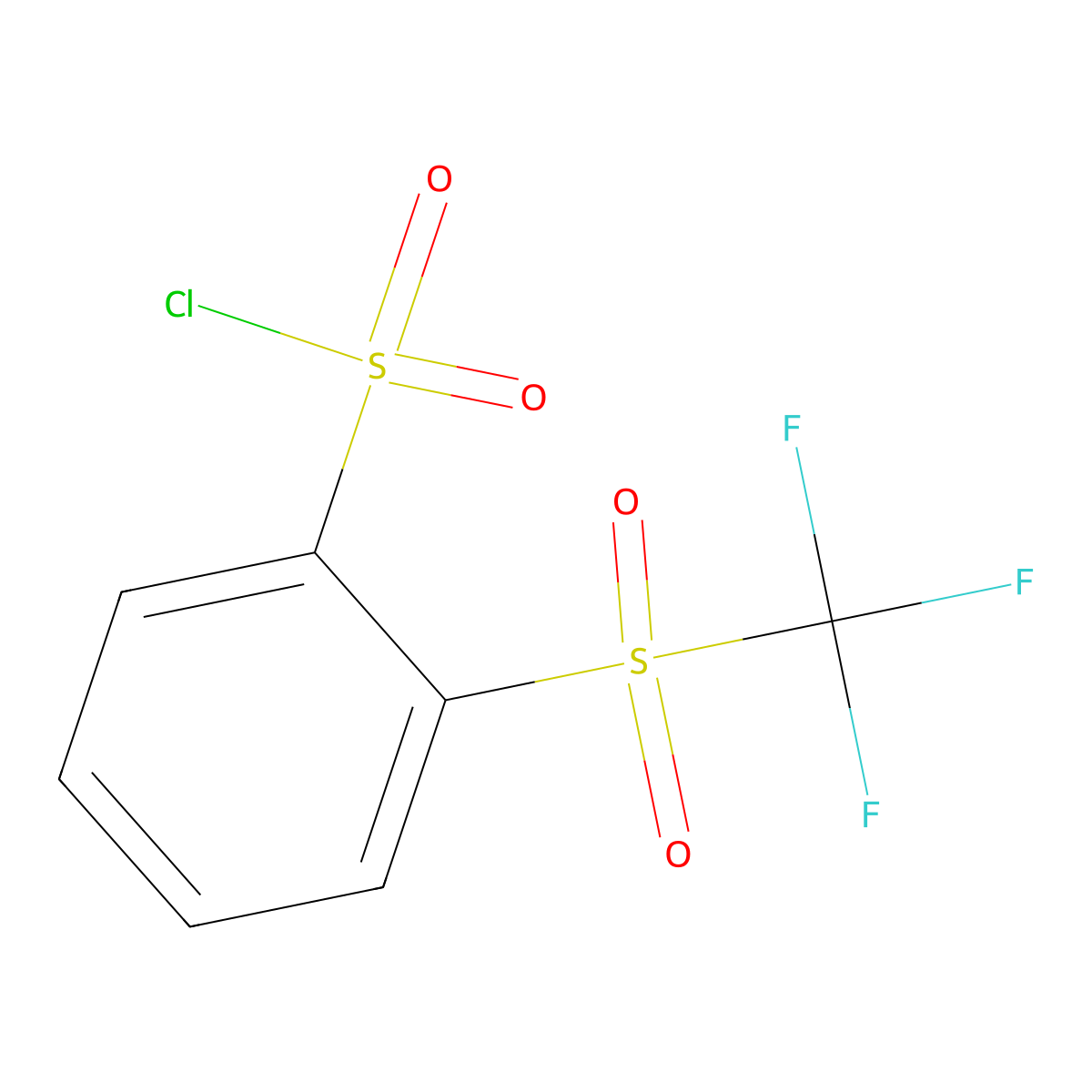 2-Trifluoromethanesulfonylbenzene-1-sulfonyl chloride molecular structure, CAS 77797-87-6