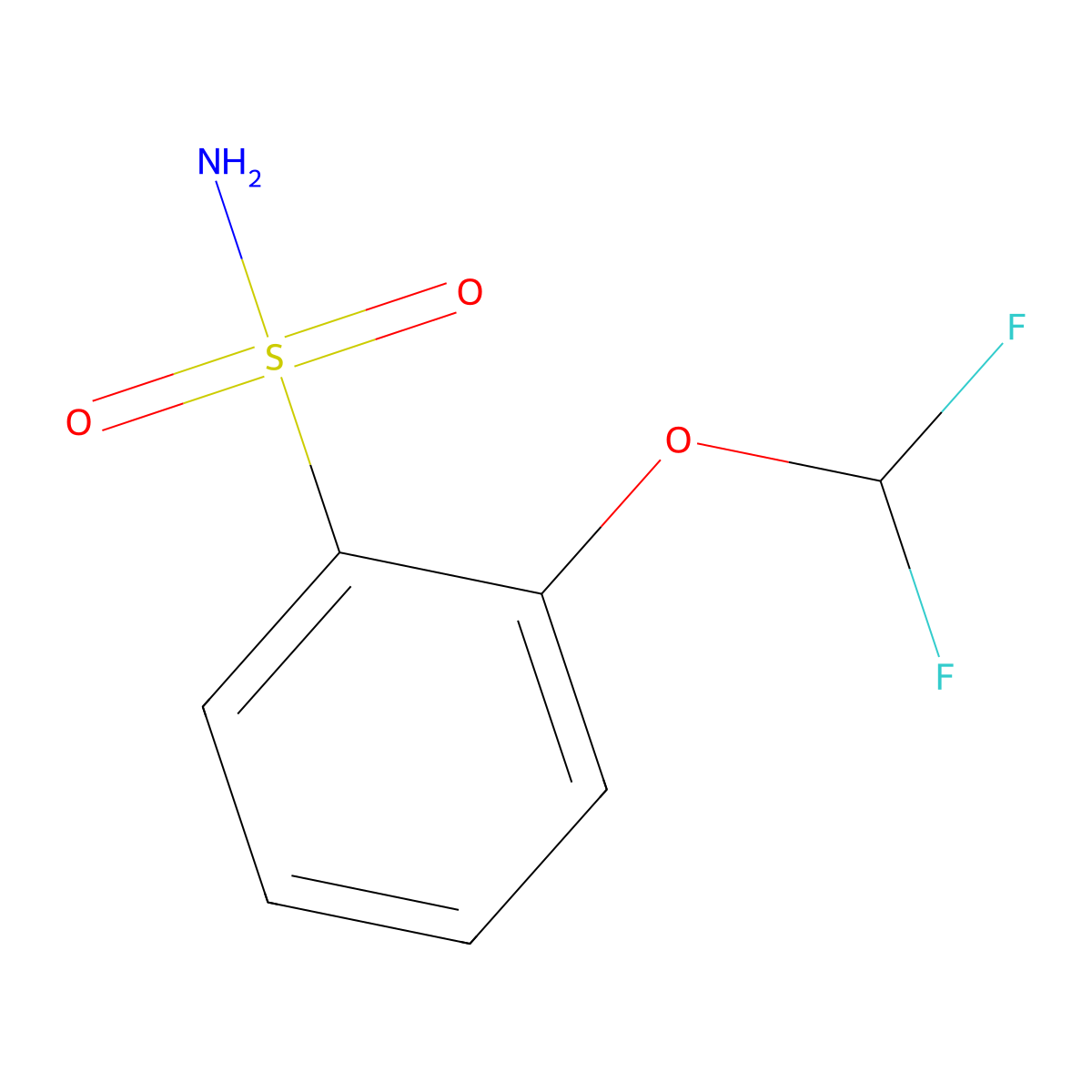 2-(Difluoromethoxy)benzene-1-sulfonamide molecular structure, CAS 77798-20-0