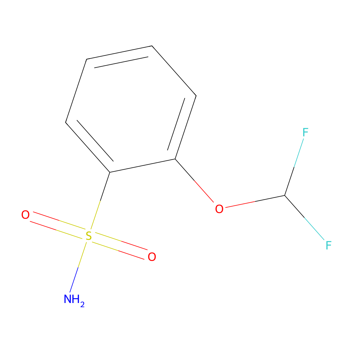 2-(Difluoromethoxy)benzene-1-sulfonamide molecular structure, CAS 77798-20-0