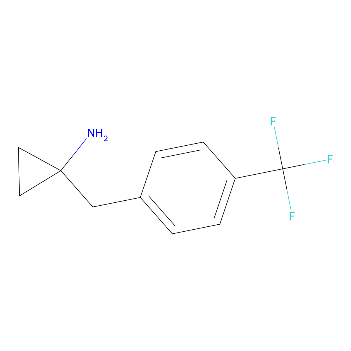 1-(4-Trifluoromethylbenzyl)cyclopropylamine molecular structure, CAS 778-16-5