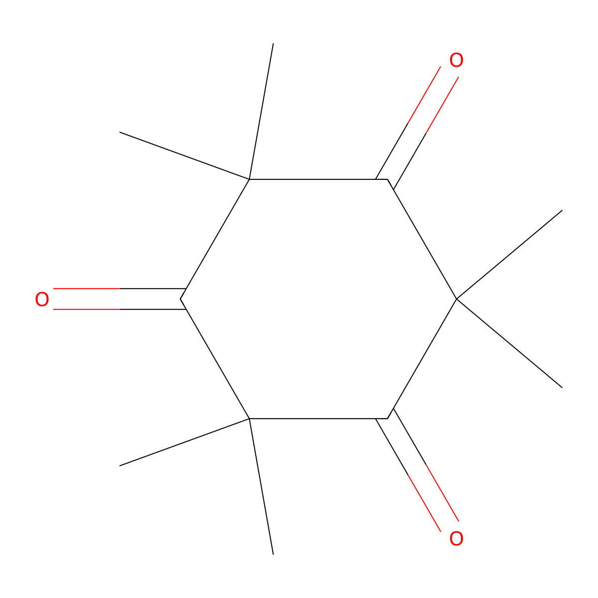 2,2,4,4,6,6-Hexamethylcyclohexane-1,3,5-trione molecular structure, CAS 778-18-7