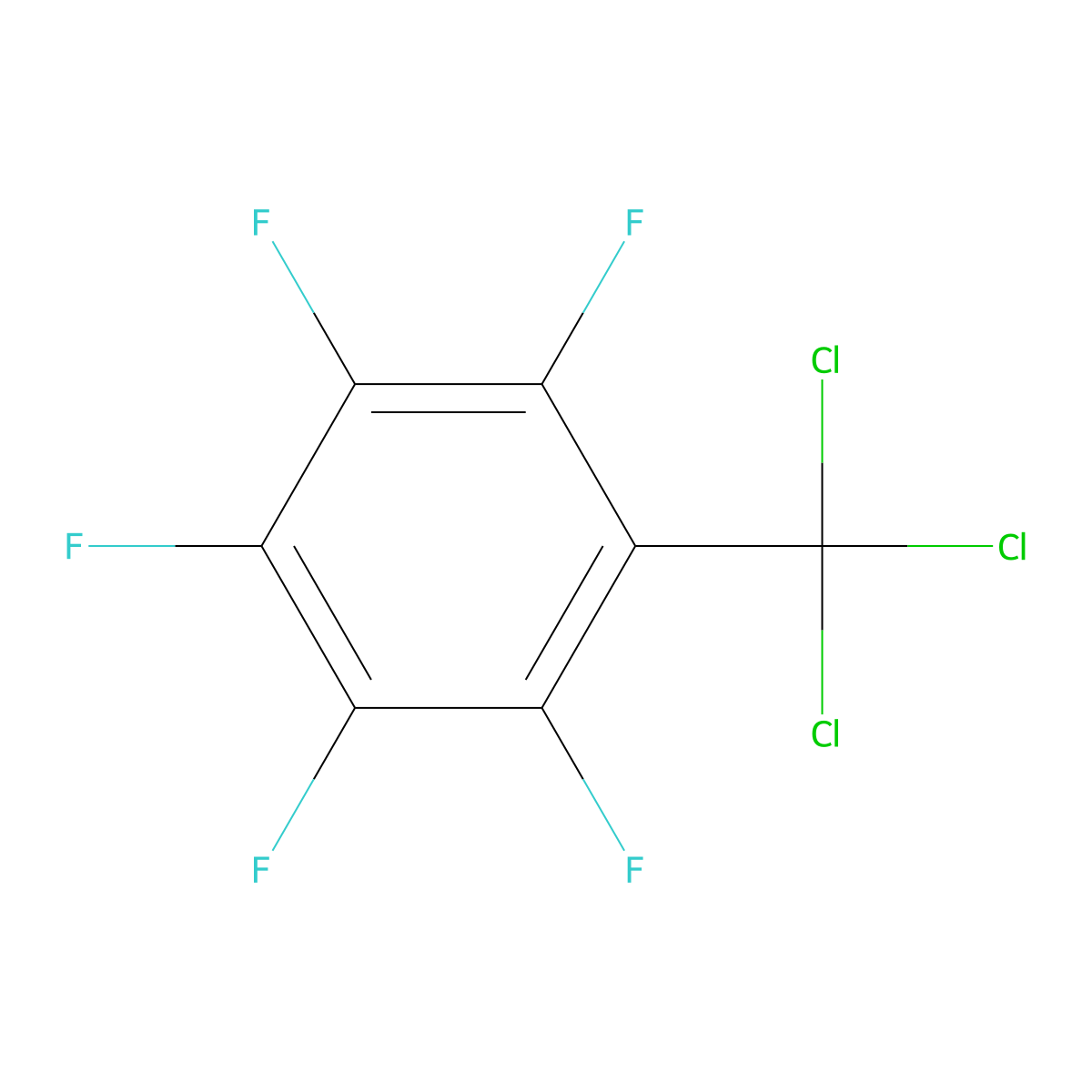 1,2,3,4,5-Pentafluoro-6-(trichloromethyl)benzene molecular structure, CAS 778-34-7