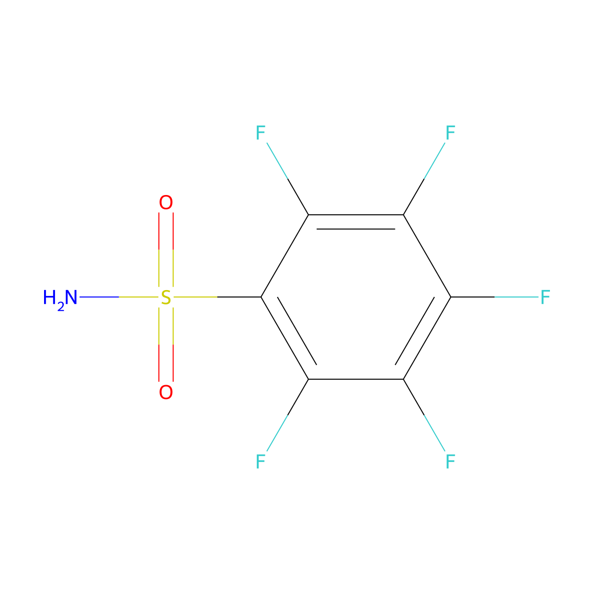 Pentafluorobenzenesulfonamide molecular structure, CAS 778-36-9