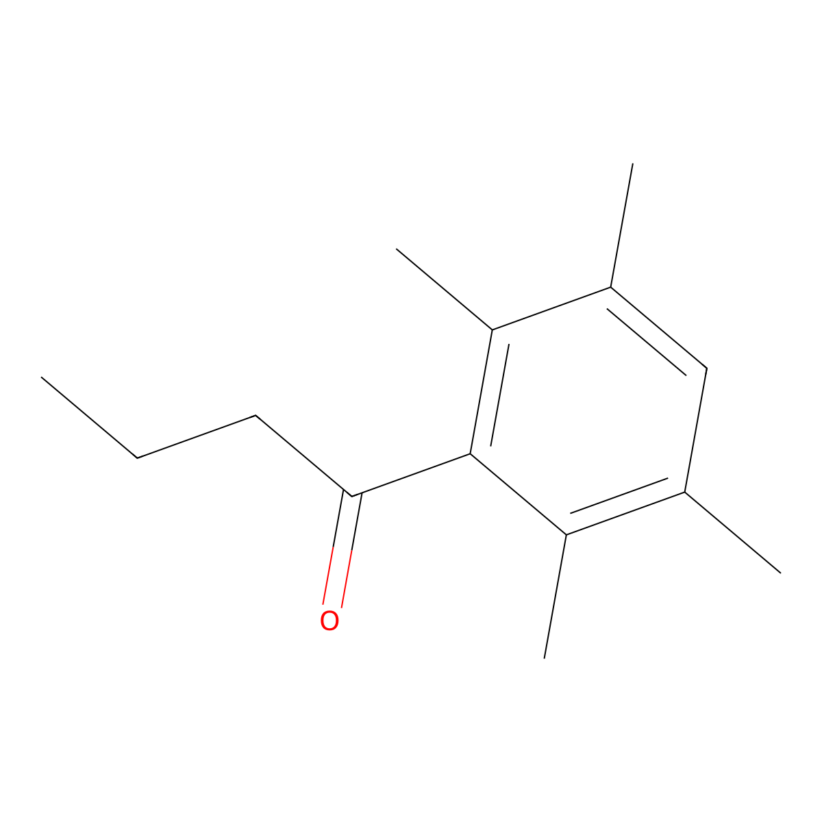 1-(2,3,5,6-Tetramethylphenyl)butan-1-one molecular structure, CAS 778-41-6
