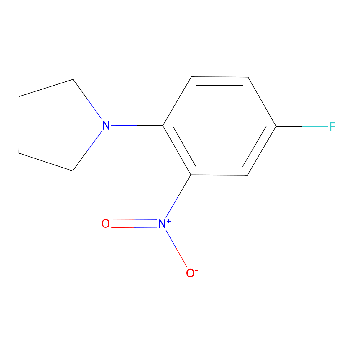 1-(4-Fluoro-2-nitrophenyl)pyrrolidine molecular structure, CAS 778-56-3