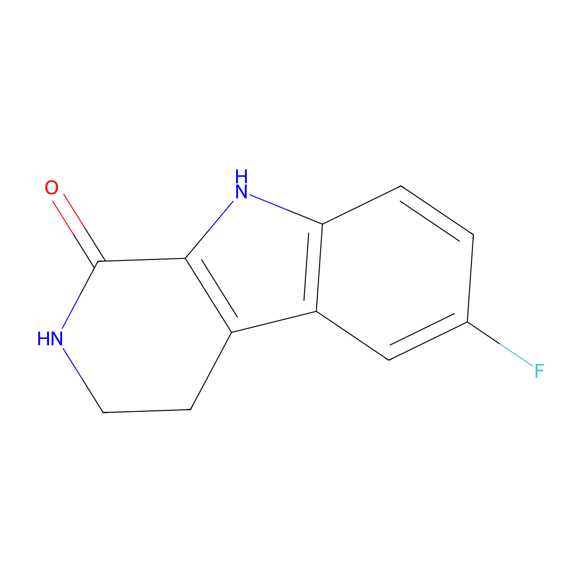 6-fluoro-1H,2H,3H,4H,9H-pyrido[3,4-b]indol-1-one molecular structure, CAS 778-73-4