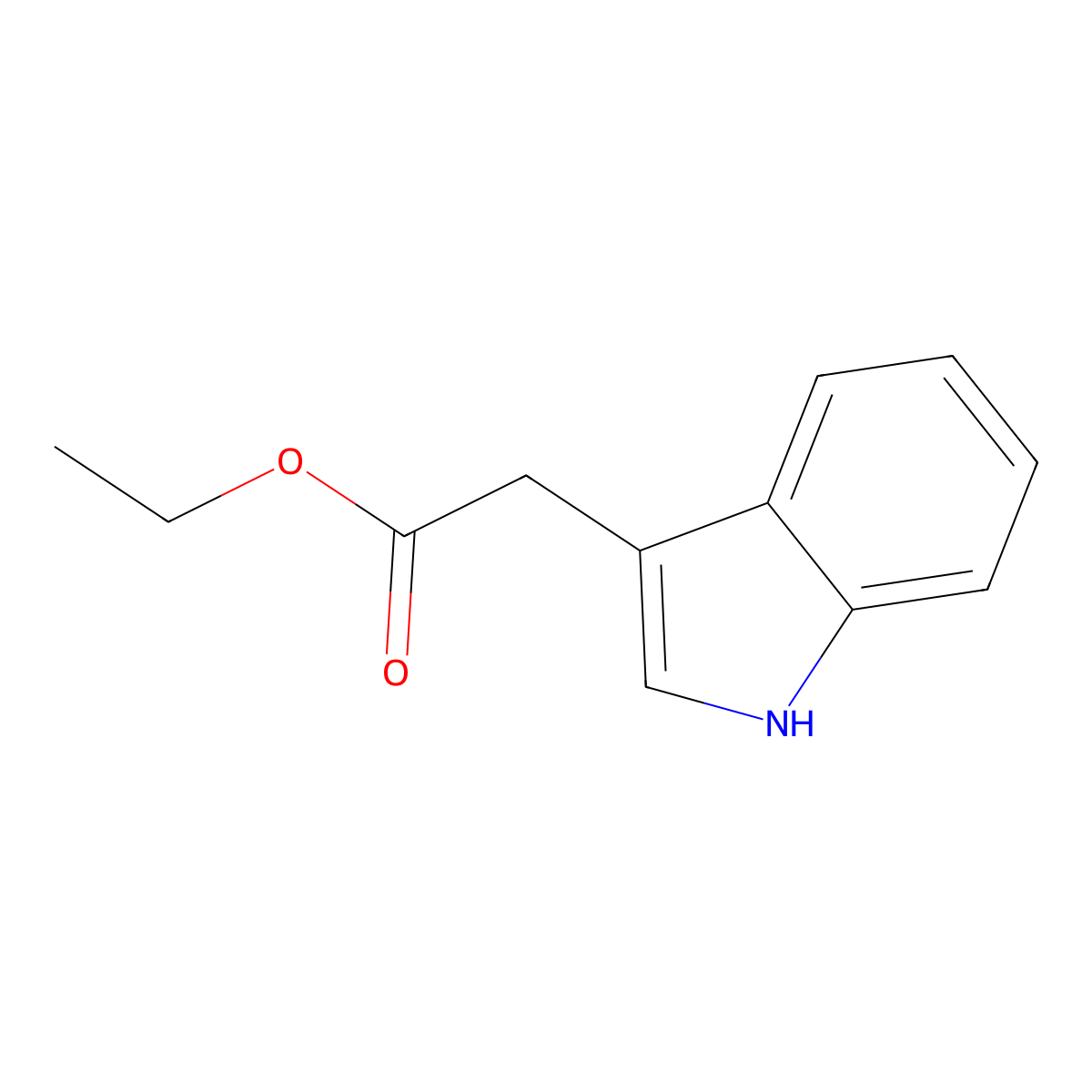 Ethyl 1H-indole-3-acetate molecular structure, CAS 778-82-5