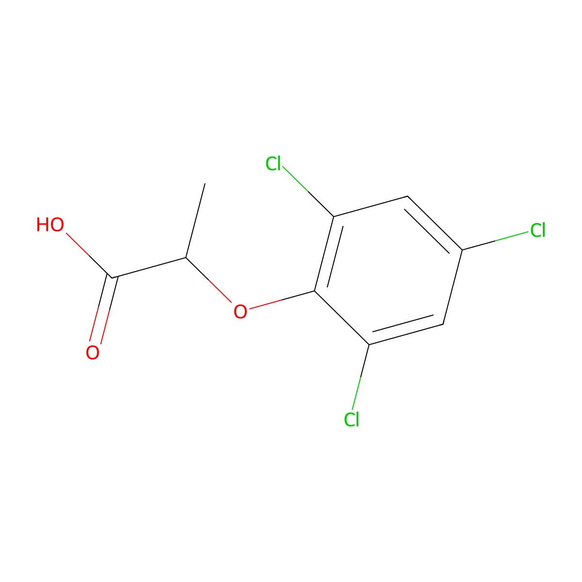 2-(2,4,6-Trichlorophenoxy)propanoic acid molecular structure, CAS 778-83-6