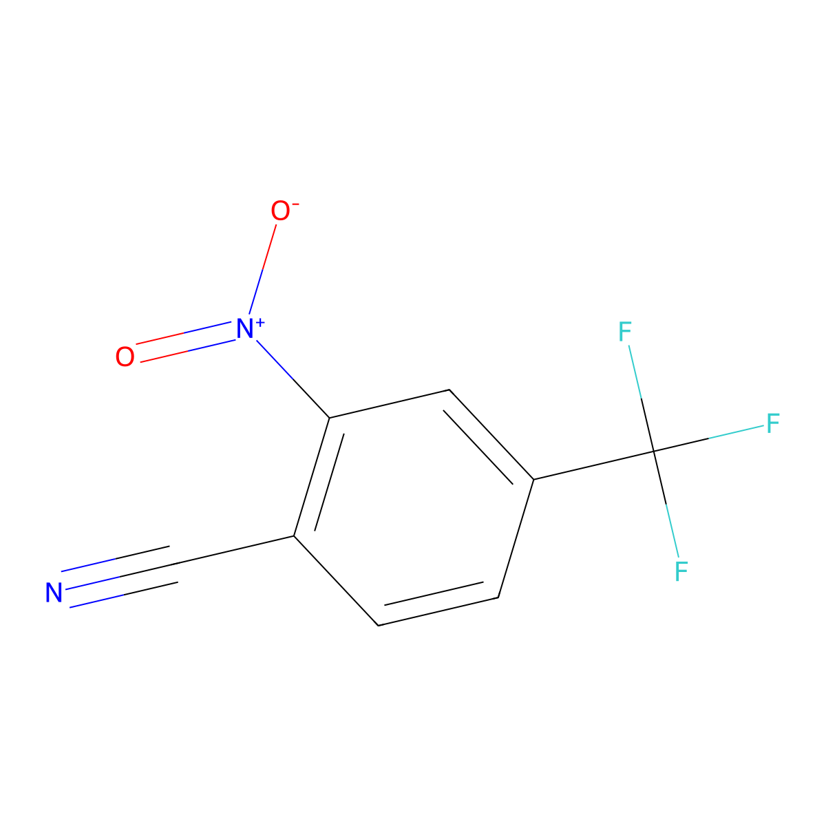 2-Nitro-4-(trifluoromethyl)benzonitrile molecular structure, CAS 778-94-9