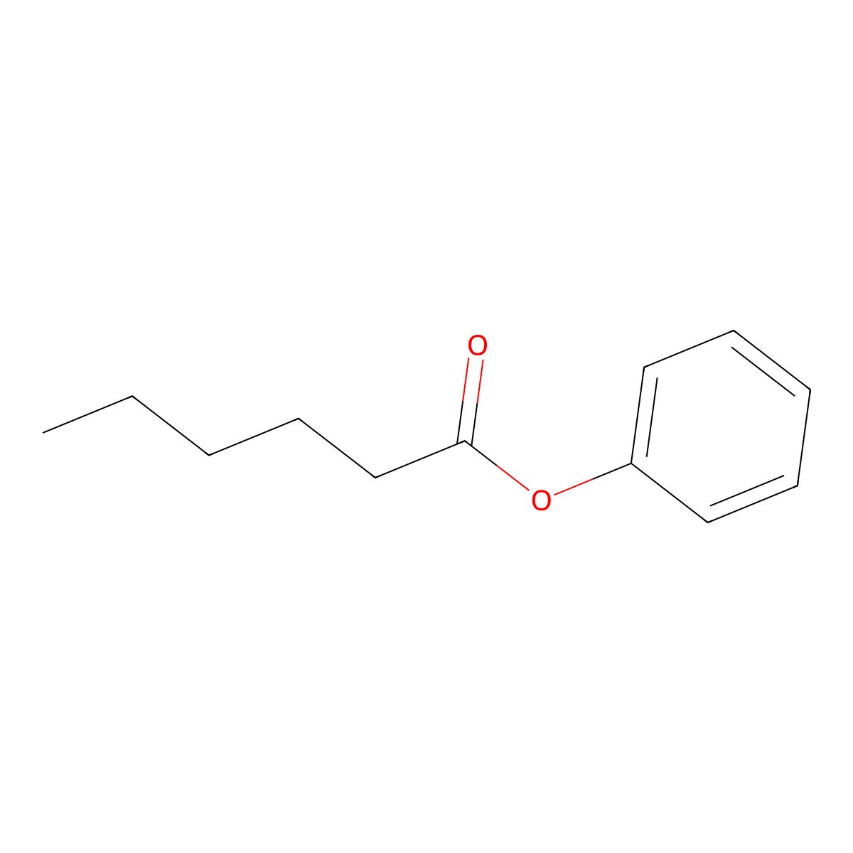 Phenyl hexanoate molecular structure, CAS 7780-16-7