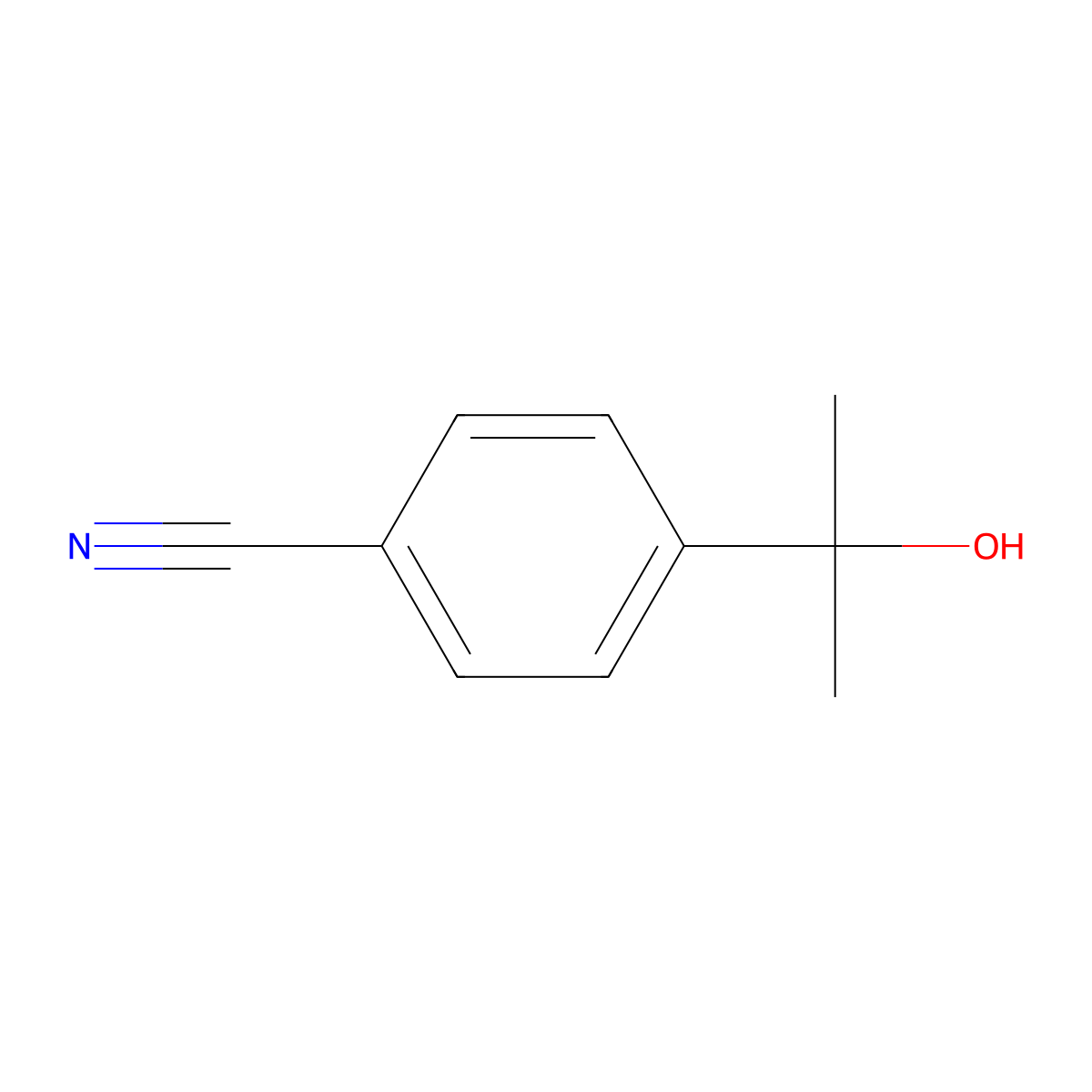4-(2-Hydroxypropan-2-yl)benzonitrile molecular structure, CAS 77802-22-3
