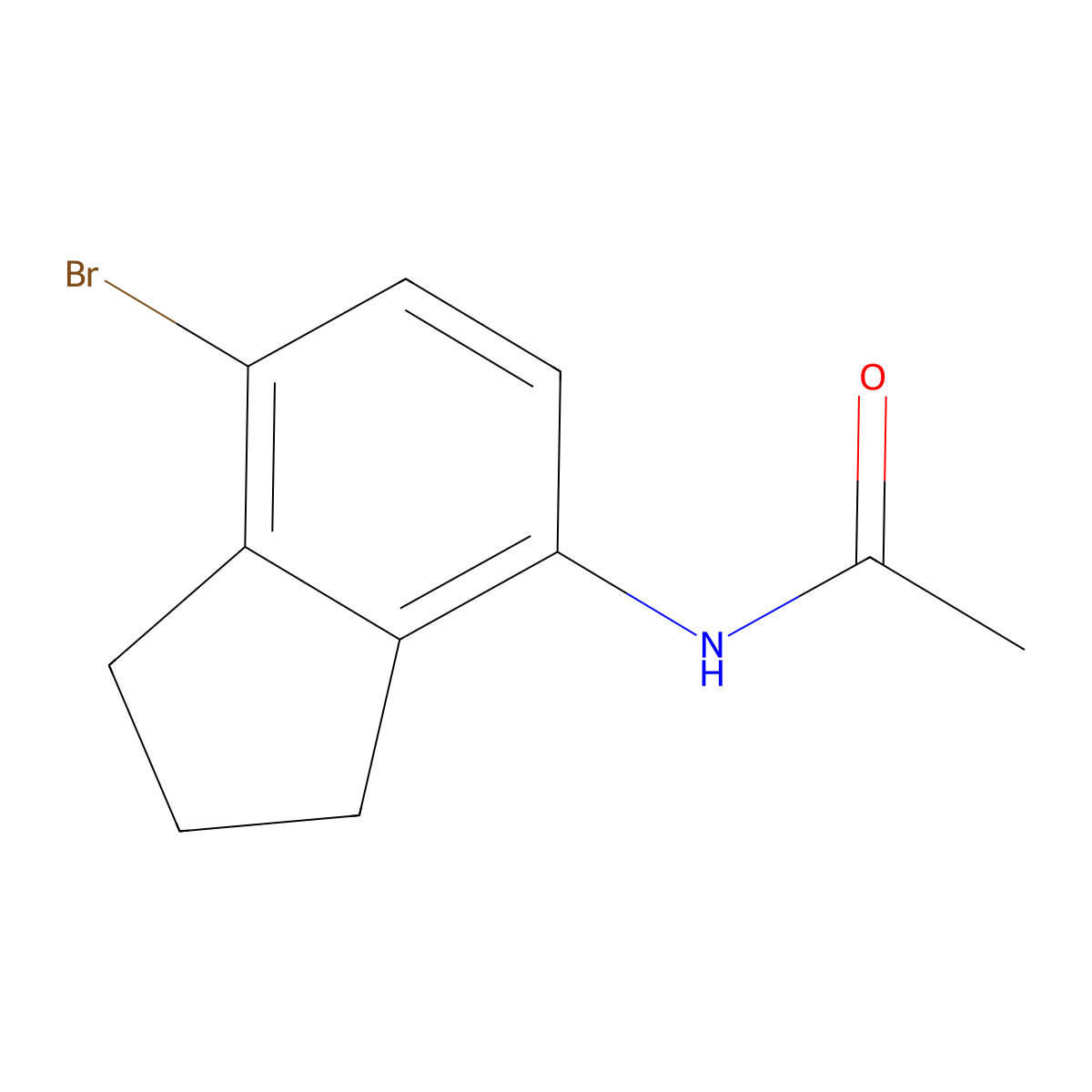 N-(7-bromo-2,3-dihydro-1H-inden-4-yl)acetamide molecular structure, CAS 77802-38-1