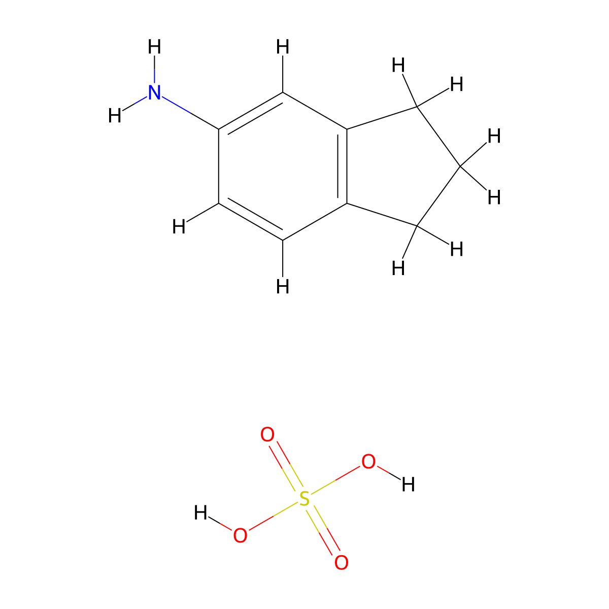 2,3-Dihydro-1H-inden-5-amine sulfate molecular structure, CAS 77802-47-2