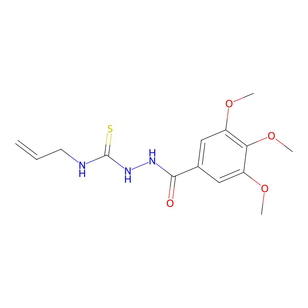 3,4,5-trimethoxy-N-{[(prop-2-en-1-yl)carbamothioyl]amino}benzamide molecular structure, CAS 77803-35-1