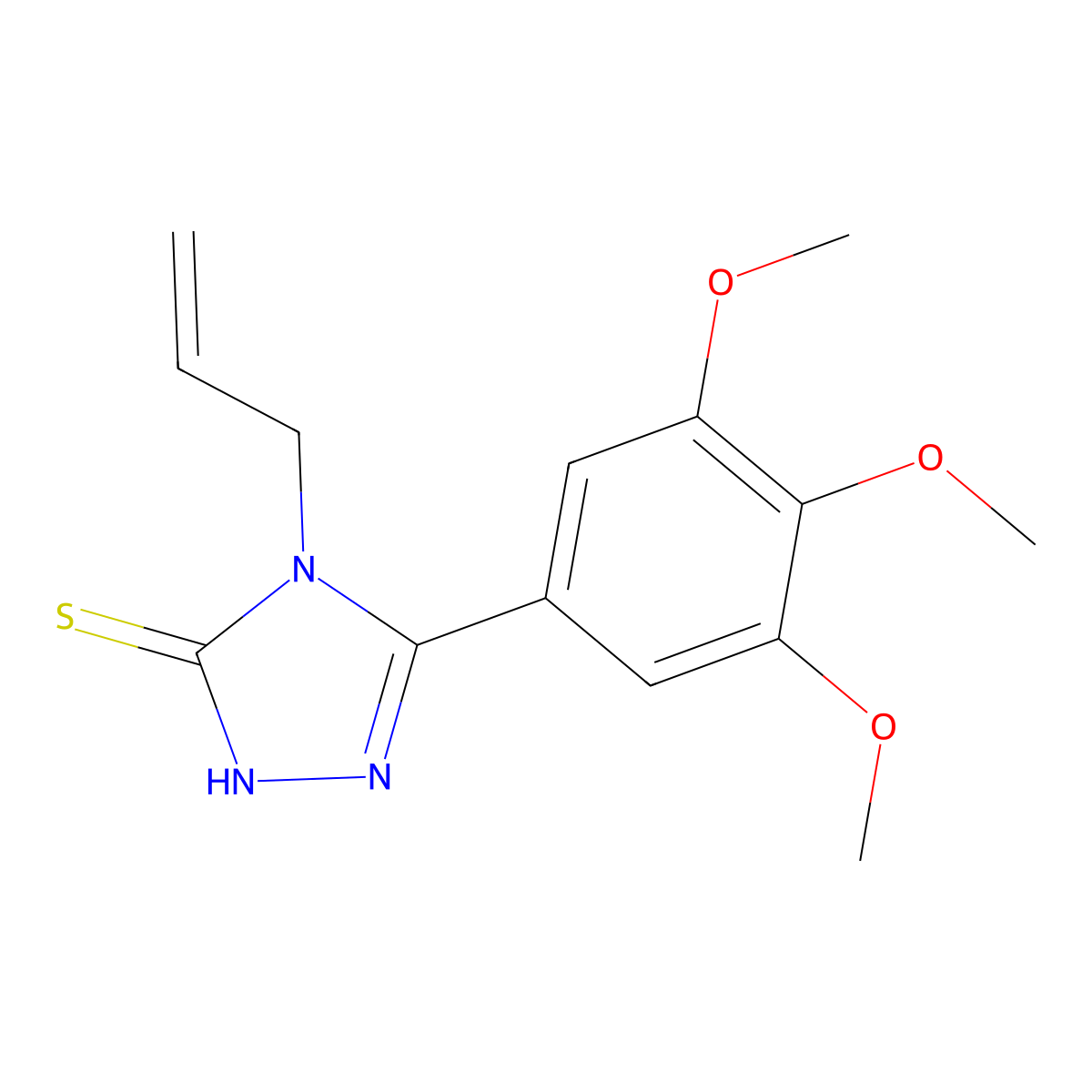 4-allyl-5-(3,4,5-trimethoxyphenyl)-4H-1,2,4-triazole-3-thiol molecular structure, CAS 77803-42-0