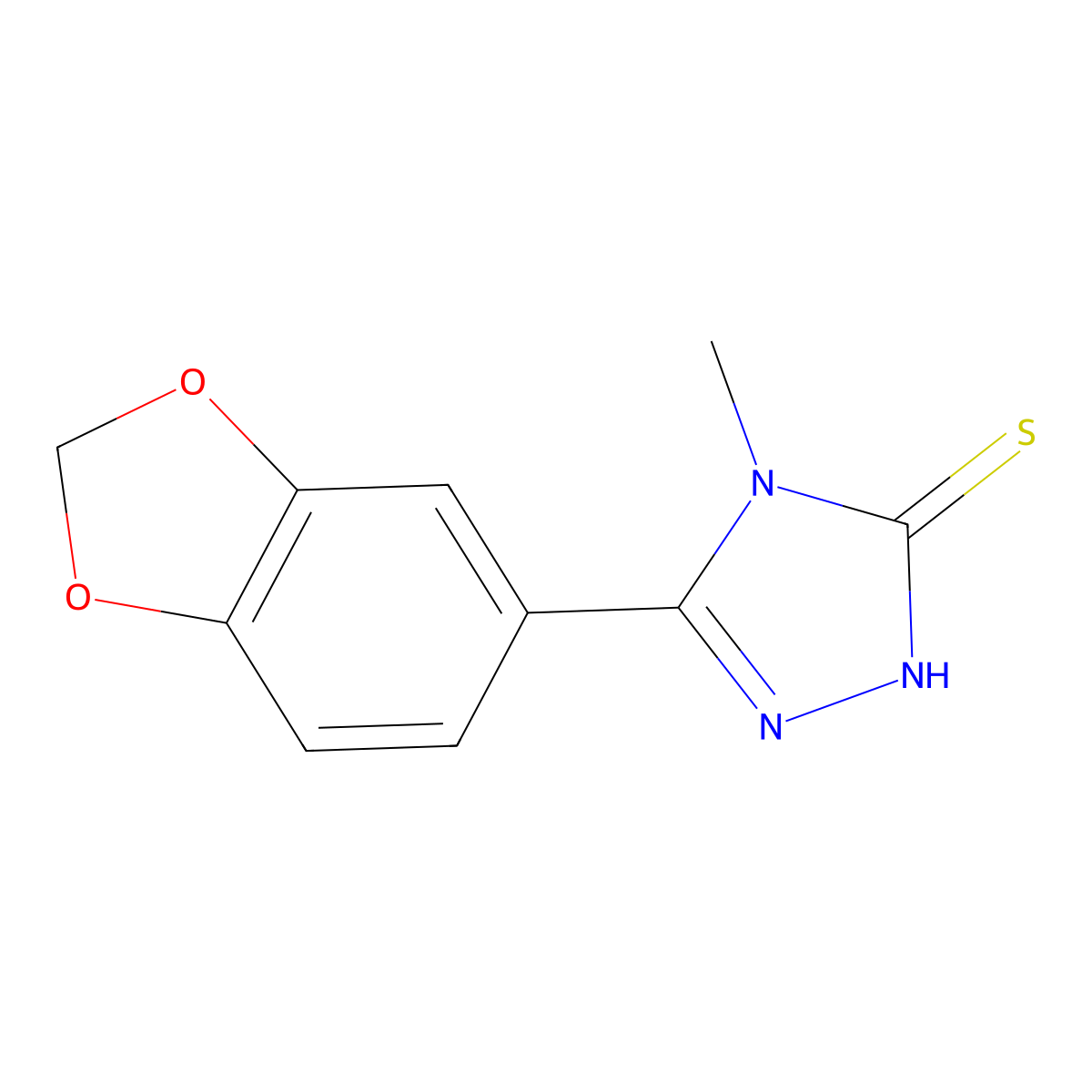 5-(1,3-benzodioxol-5-yl)-4-methyl-4H-1,2,4-triazole-3-thiol molecular structure, CAS 77803-44-2