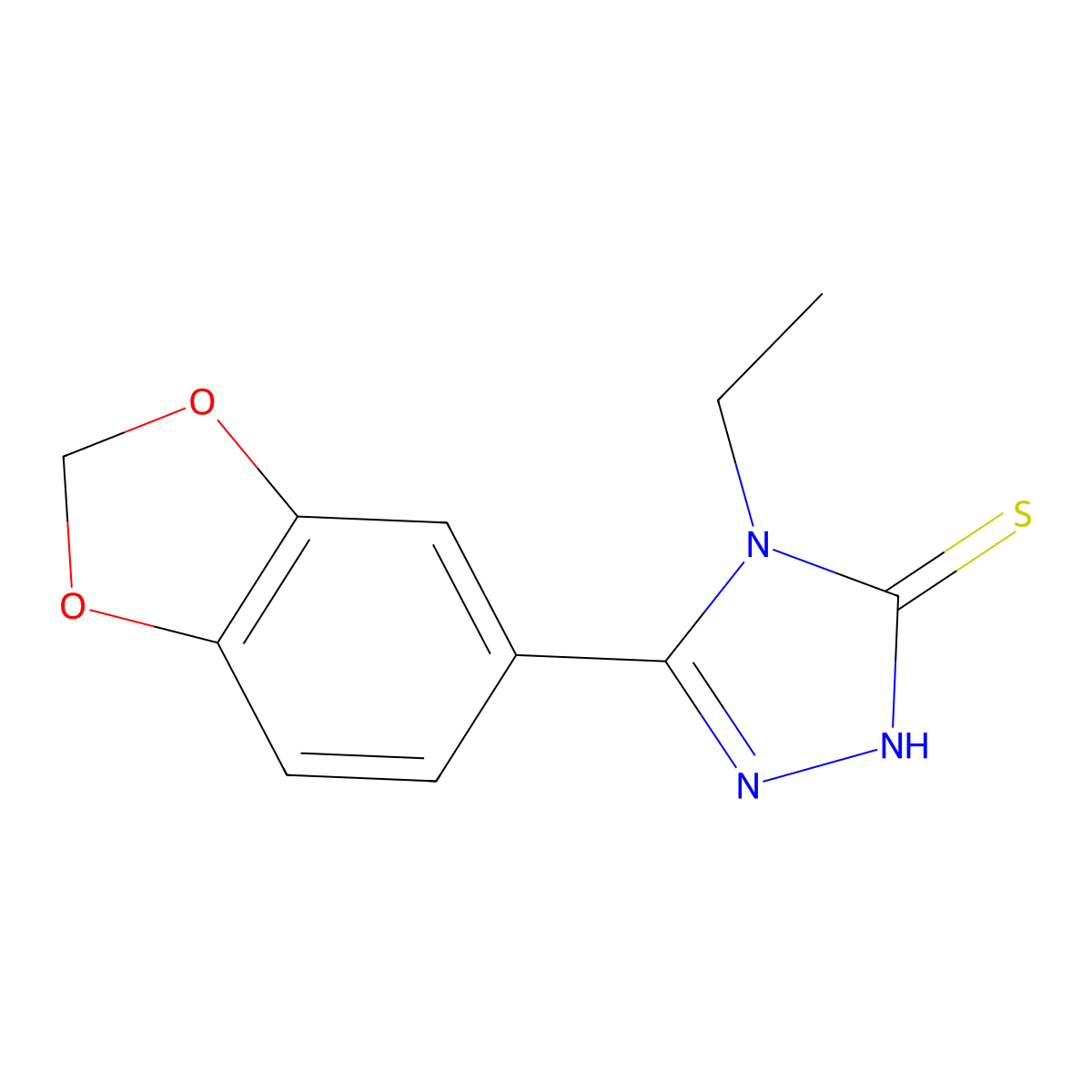5-(1,3-benzodioxol-5-yl)-4-ethyl-4H-1,2,4-triazole-3-thiol molecular structure, CAS 77803-45-3