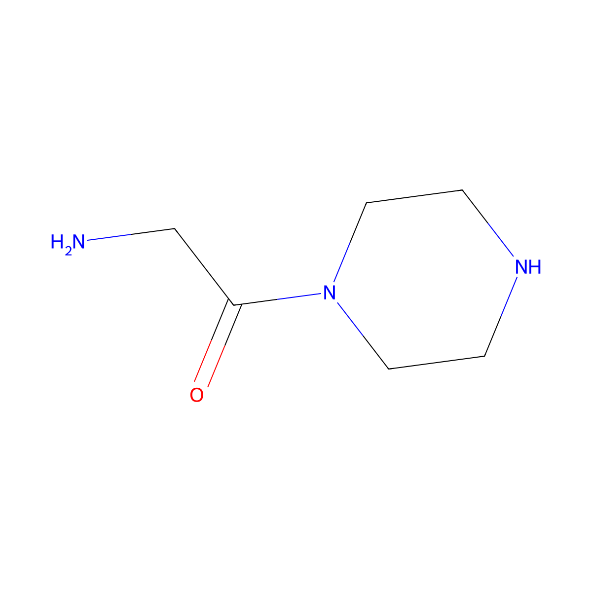 Piperazine, 1-(aminoacetyl)- molecular structure, CAS 77808-88-9