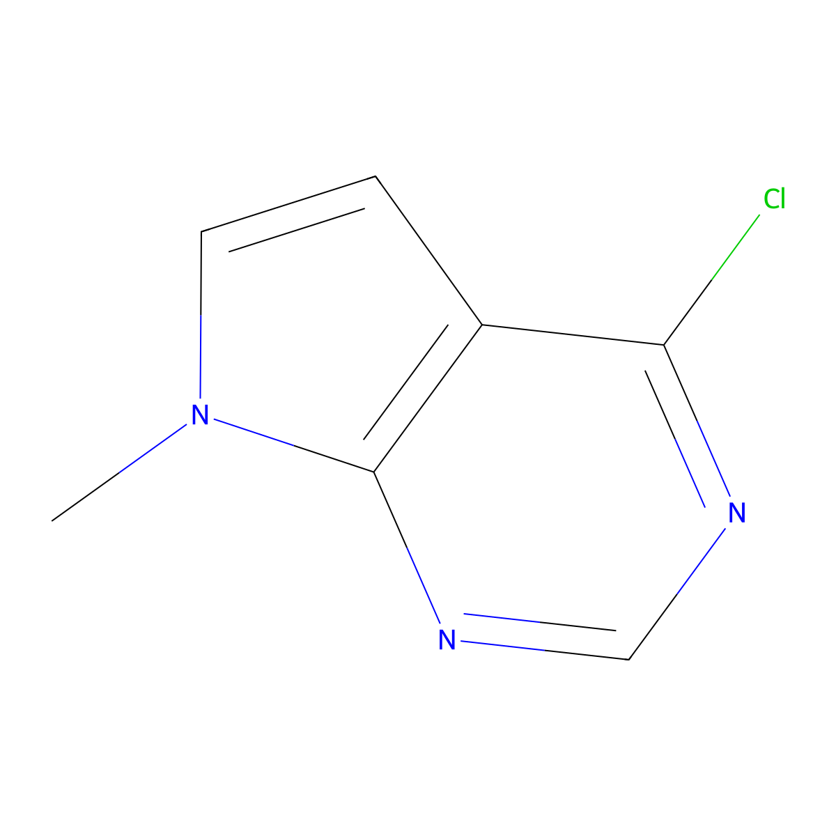 4-Chloro-7-methyl-7H-pyrrolo[2,3-d]pyrimidine molecular structure, CAS 7781-10-4