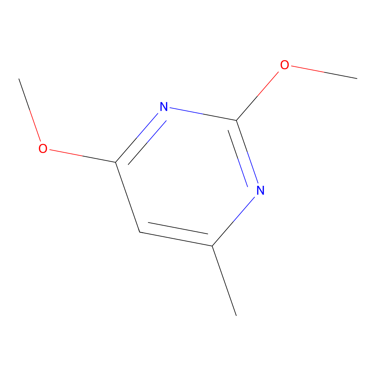 2,4-Dimethoxy-6-methylpyrimidine molecular structure, CAS 7781-23-9