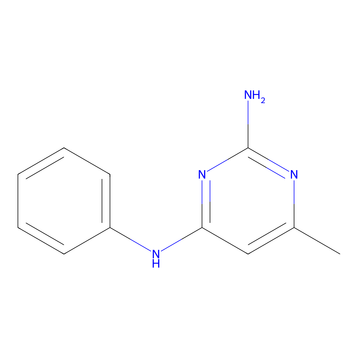 2-Amino-4-phenylamino-6-methylpyrimidine molecular structure, CAS 7781-29-5