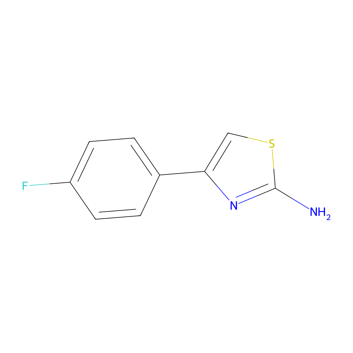 4-(4-Fluorophenyl)-1,3-thiazol-2-amine molecular structure, CAS 77815-14-6
