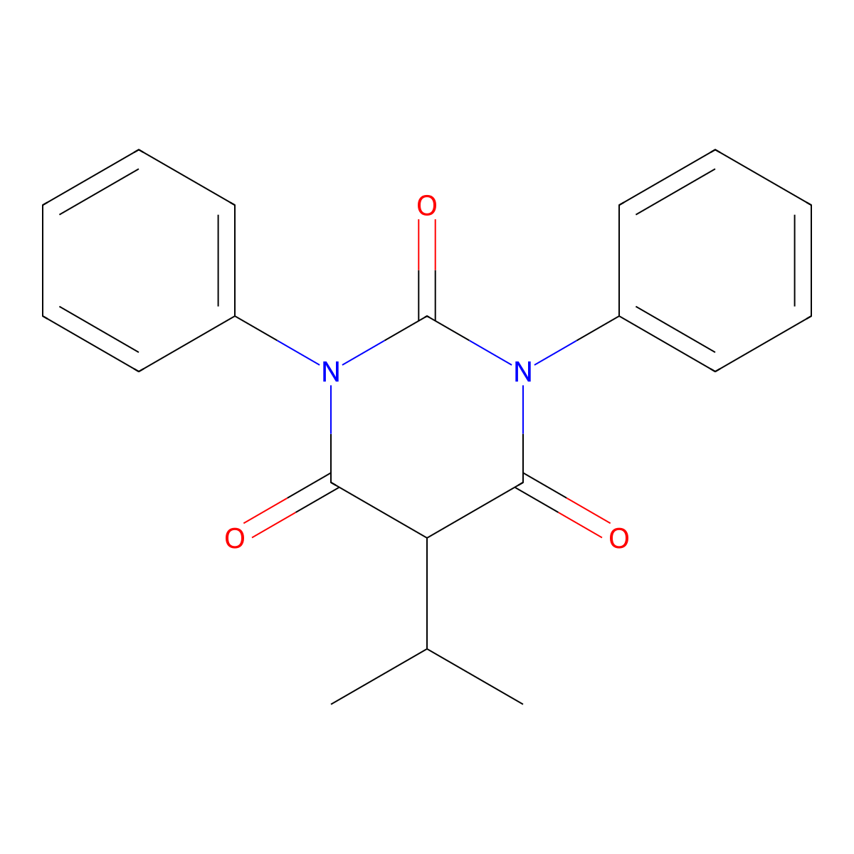 Barbituric acid, 1,3-diphenyl-5-isopropyl- molecular structure, CAS 7782-51-6