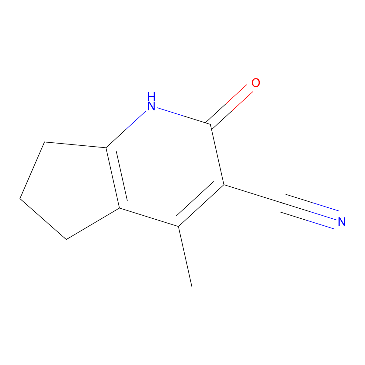 4-methyl-2-oxo-2,5,6,7-tetrahydro-1H-cyclopenta[b]pyridine-3-carbonitrile molecular structure, CAS 77821-79-5