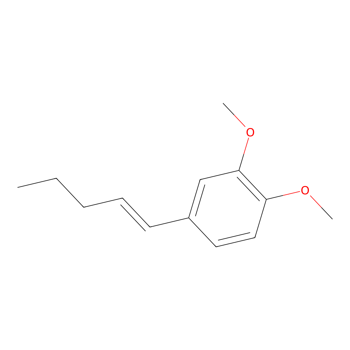 4-(E-Pent-1-enyl)-1,2-dimethoxy benzene molecular structure, CAS 77821-96-6